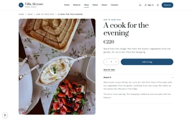 Cook for an evening, sold as an extra