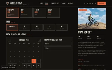 Length, size and time on a rental bike