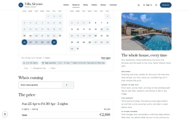 Picking nights with the rate card beside them